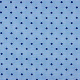 Vichy Cotton Blau Beflockte Baumwolle Blau Polka Dot Blau - Ribes y Casals