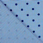 Vichy Cotton Blau Beflockte Baumwolle Blau Polka Dot Blau - Ribes y Casals
