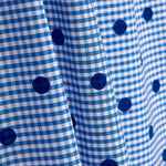 Vichy Cotton Blau Beflockte Baumwolle Blau Polka Dot Blau - Ribes y Casals