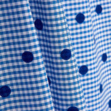 Vichy Cotton Blau Beflockte Baumwolle Blau Polka Dot Blau - Ribes y Casals