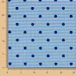 Vichy Cotton Blau Beflockte Baumwolle Blau Polka Dot Blau - Ribes y Casals