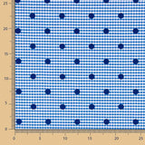 Vichy Cotton Blau Beflockte Baumwolle Blau Polka Dot Blau - Ribes y Casals