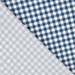 Marineblaues und weißes Krepp-Retal Vichy 75 x 145 cm - Ribes y Casals
