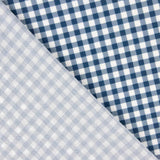 Marineblaues und weißes Krepp-Retal Vichy 75 x 145 cm - Ribes y Casals