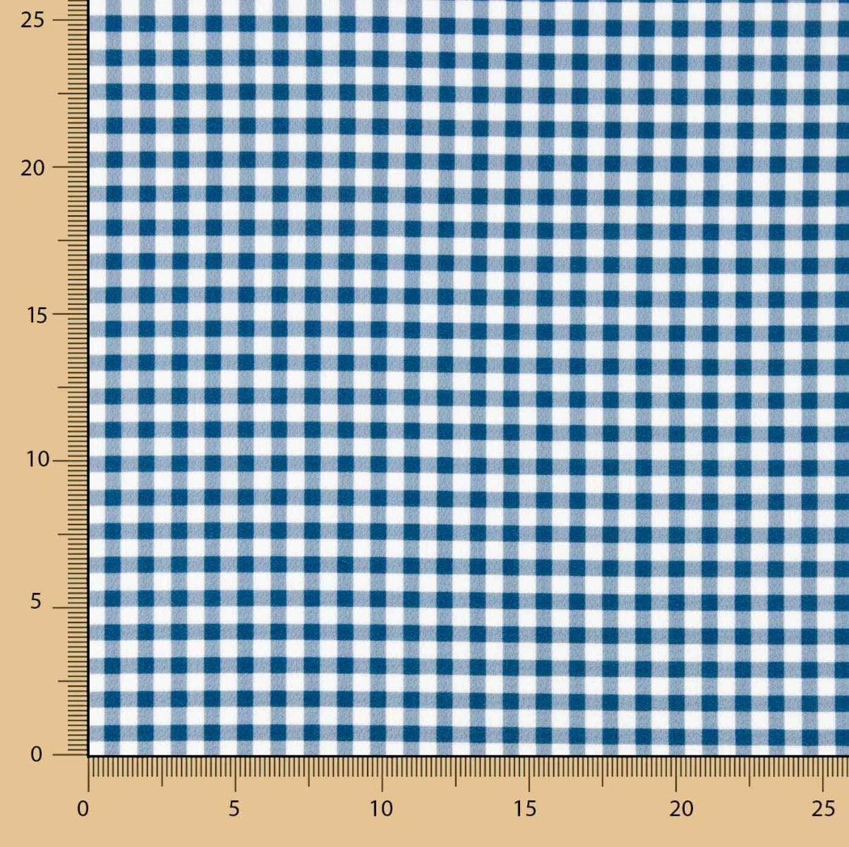 Marineblaues und weißes Krepp-Retal Vichy 75 x 145 cm - Ribes y Casals