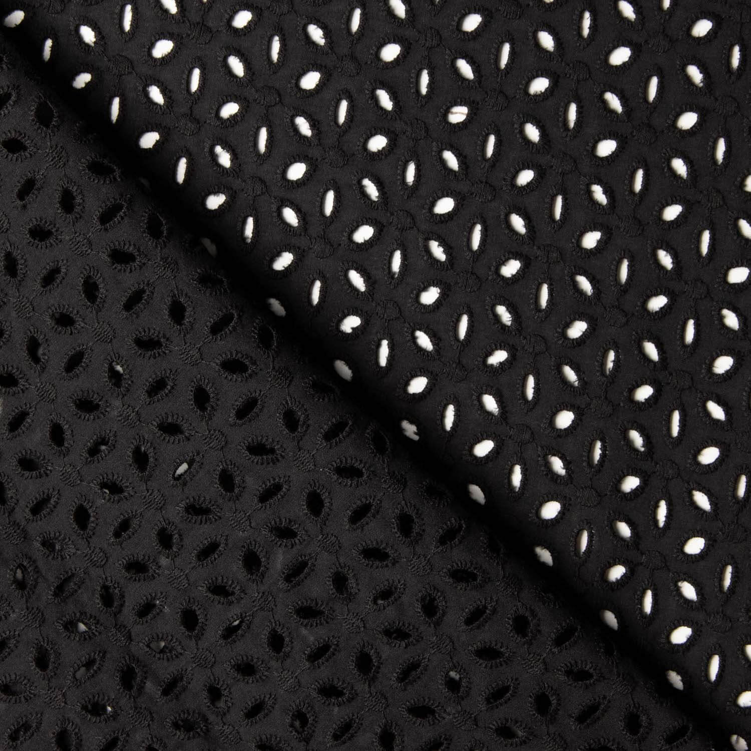 Swiss Embroidery Petals Schwarz - Ribes y Casals