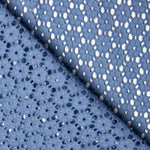 Gestickte Schweizer Stickerei Daisy Dark Denim Blue - Ribes y Casals