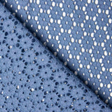 Gestickte Schweizer Stickerei Daisy Dark Denim Blue - Ribes y Casals