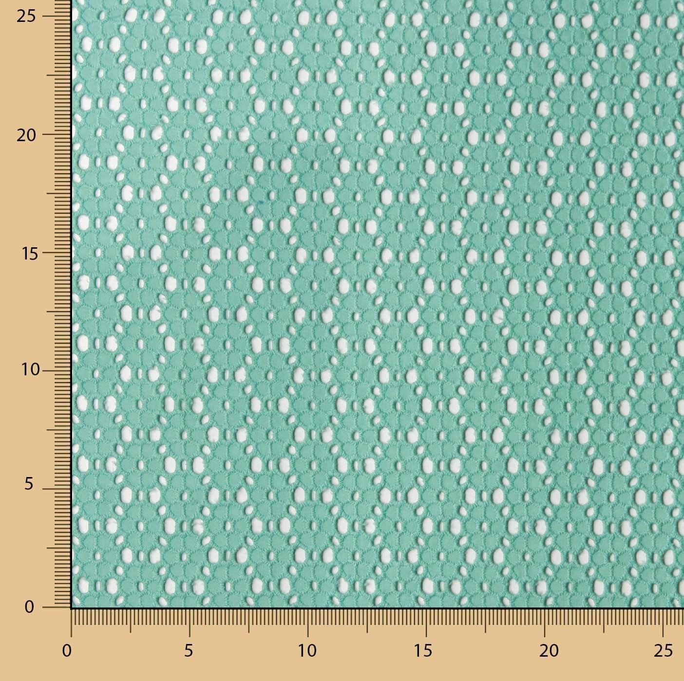Stickerei Swiss Embroidery Daisy Aqua Green - Ribes y Casals