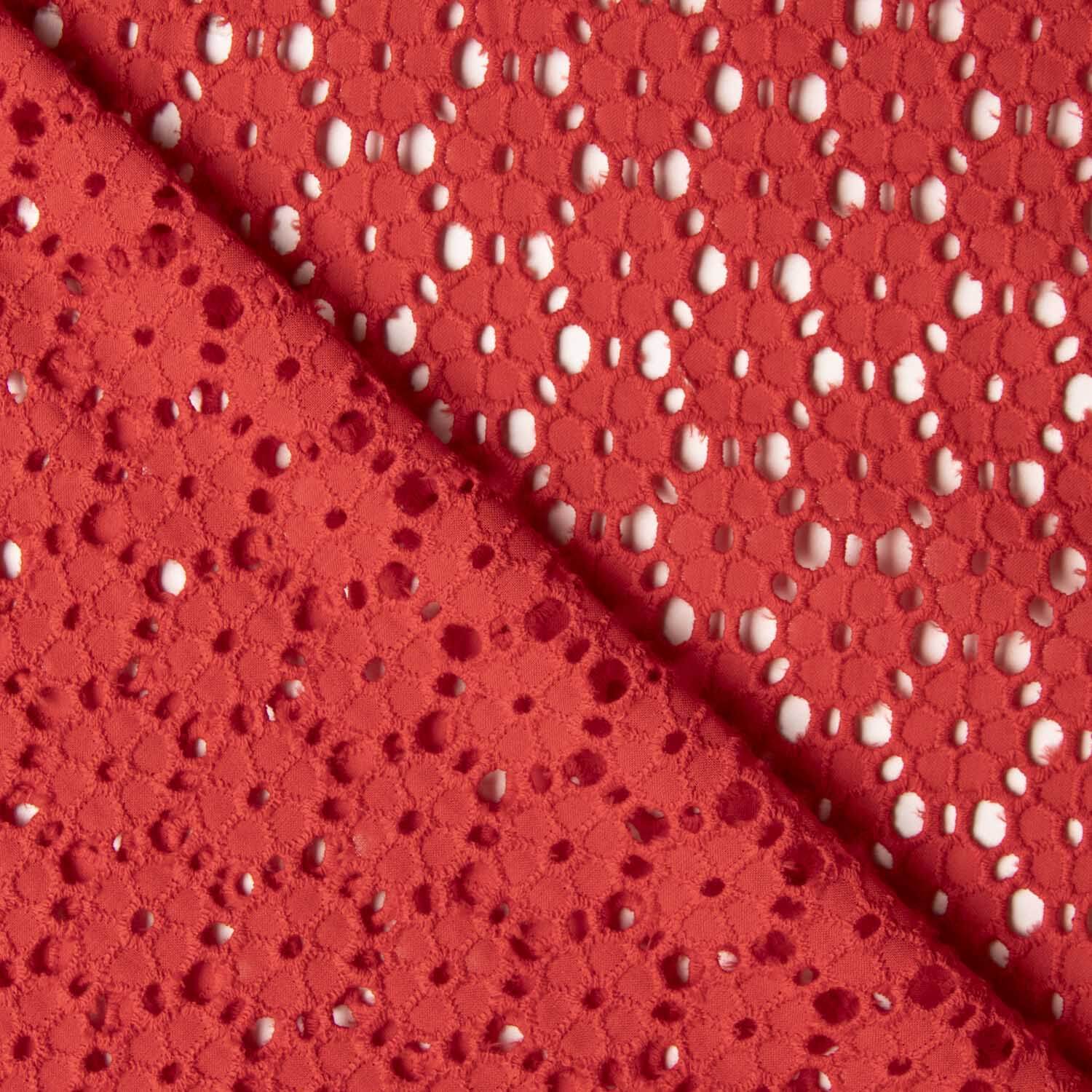 Schweizer Stickerei Gänseblümchen Rot - Ribes y Casals