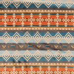 Coralina mit Ethnomuster in Blau und Ziegelrot - Ribes y Casals