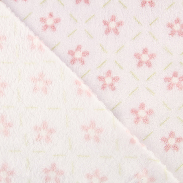 Kuschelfleece mit rosa Blümchen-Motiv - Ribes y Casals