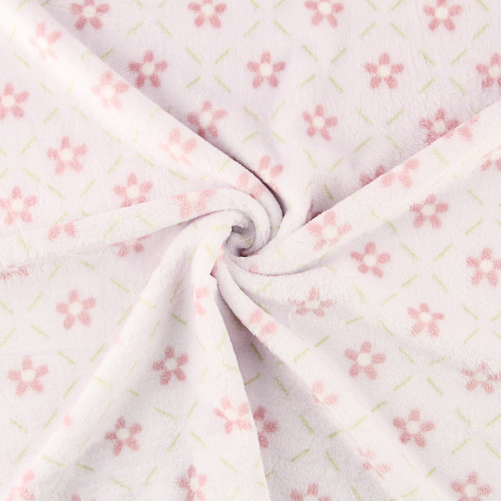Kuschelfleece mit rosa Blümchen-Motiv - Ribes y Casals