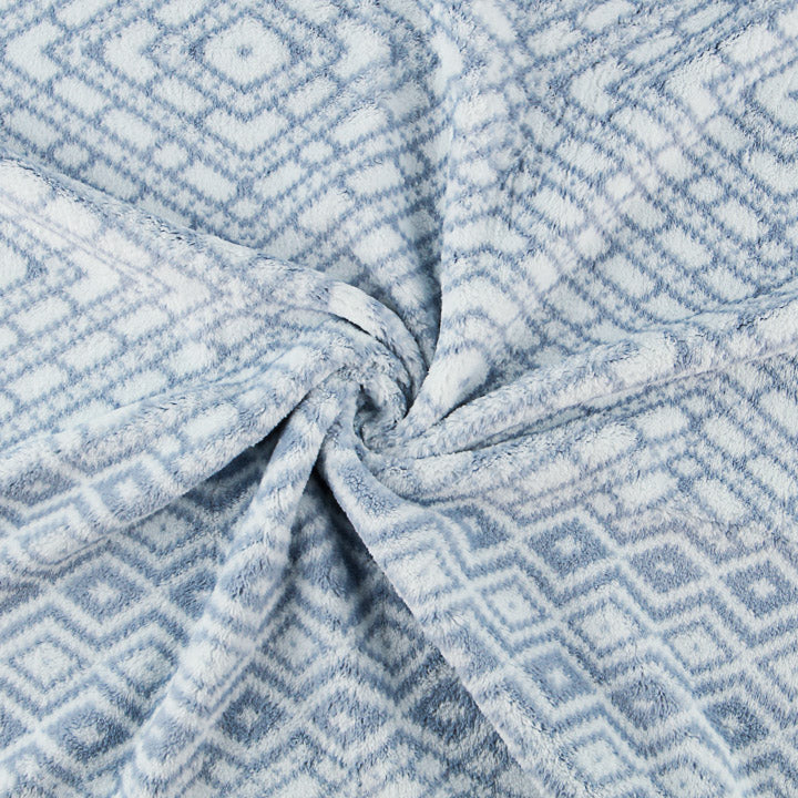 Kuschelfleece mit blauem Rautenmuster - Ribes y Casals