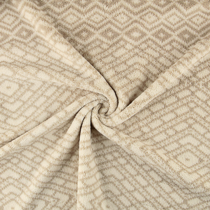 Kuschelfleece mit Rautenmuster, Beige - Ribes y Casals