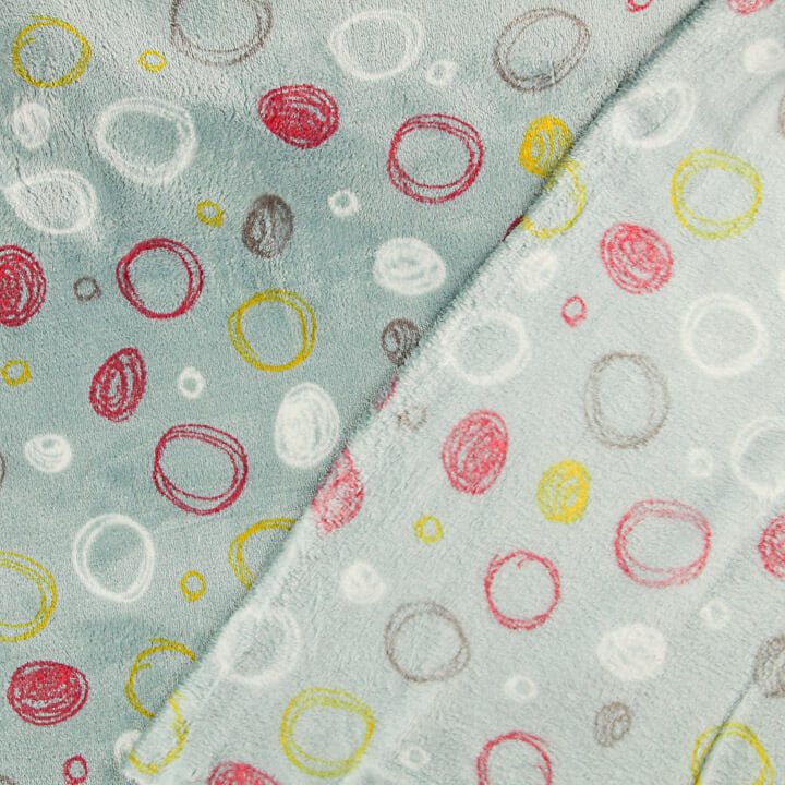 Kuschelfleece mit bedrucktem Kreis-Print in Wassergrün - Ribes y Casals