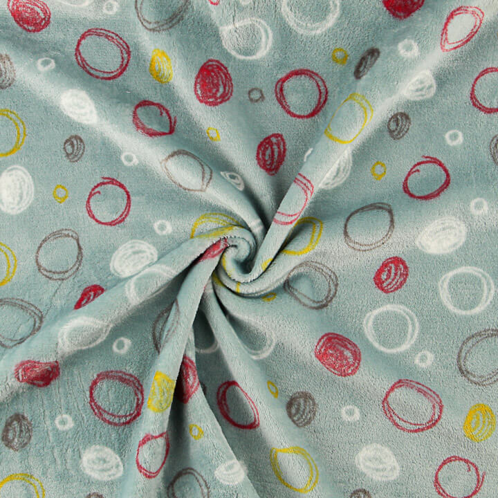 Kuschelfleece mit bedrucktem Kreis-Print in Wassergrün - Ribes y Casals