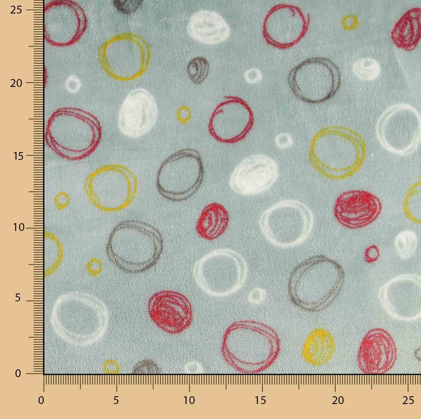 Kuschelfleece mit bedrucktem Kreis-Print in Wassergrün - Ribes y Casals