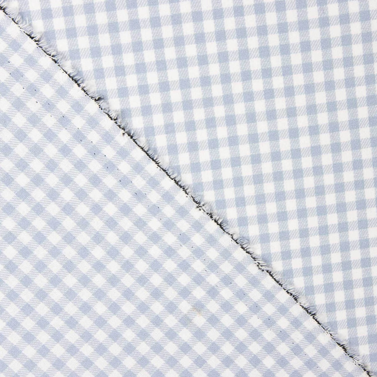 Stoff Flannelette Baumwolle Vichy Quadrate Soft Blau 110 x 150 cm - Ribes y Casals