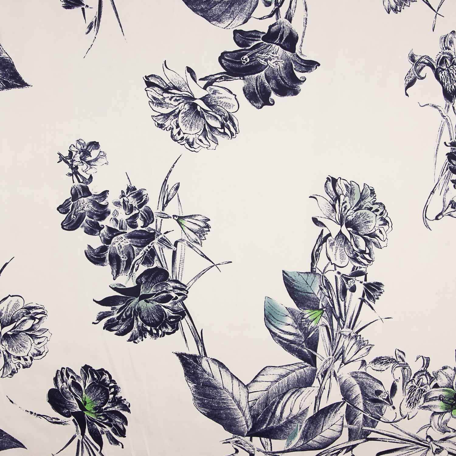 Bedruckter Polyester-Satin „Nachtgarten“ - Ribes y Casals