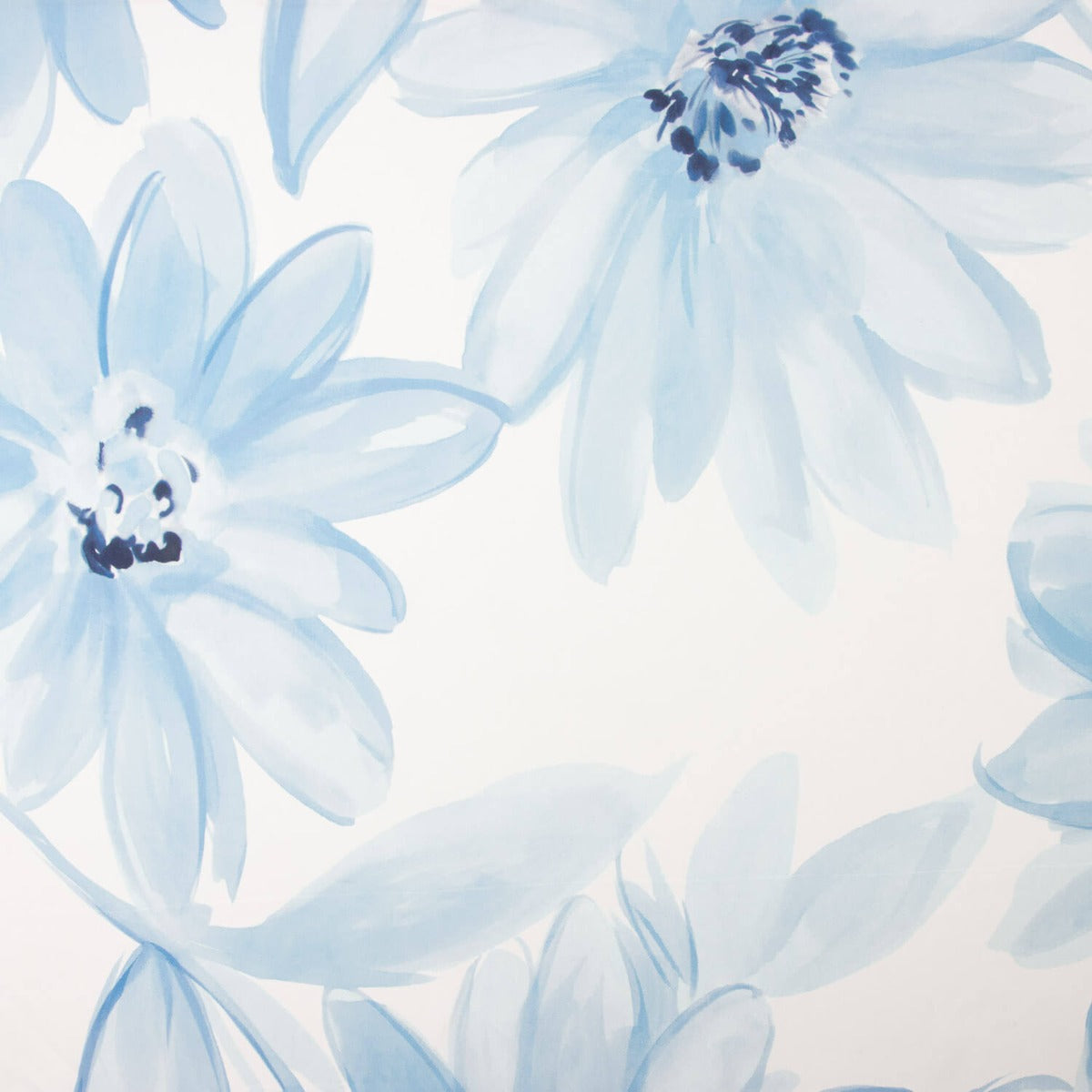 Viskose Blume Aquarell Blau - Ribes y Casals