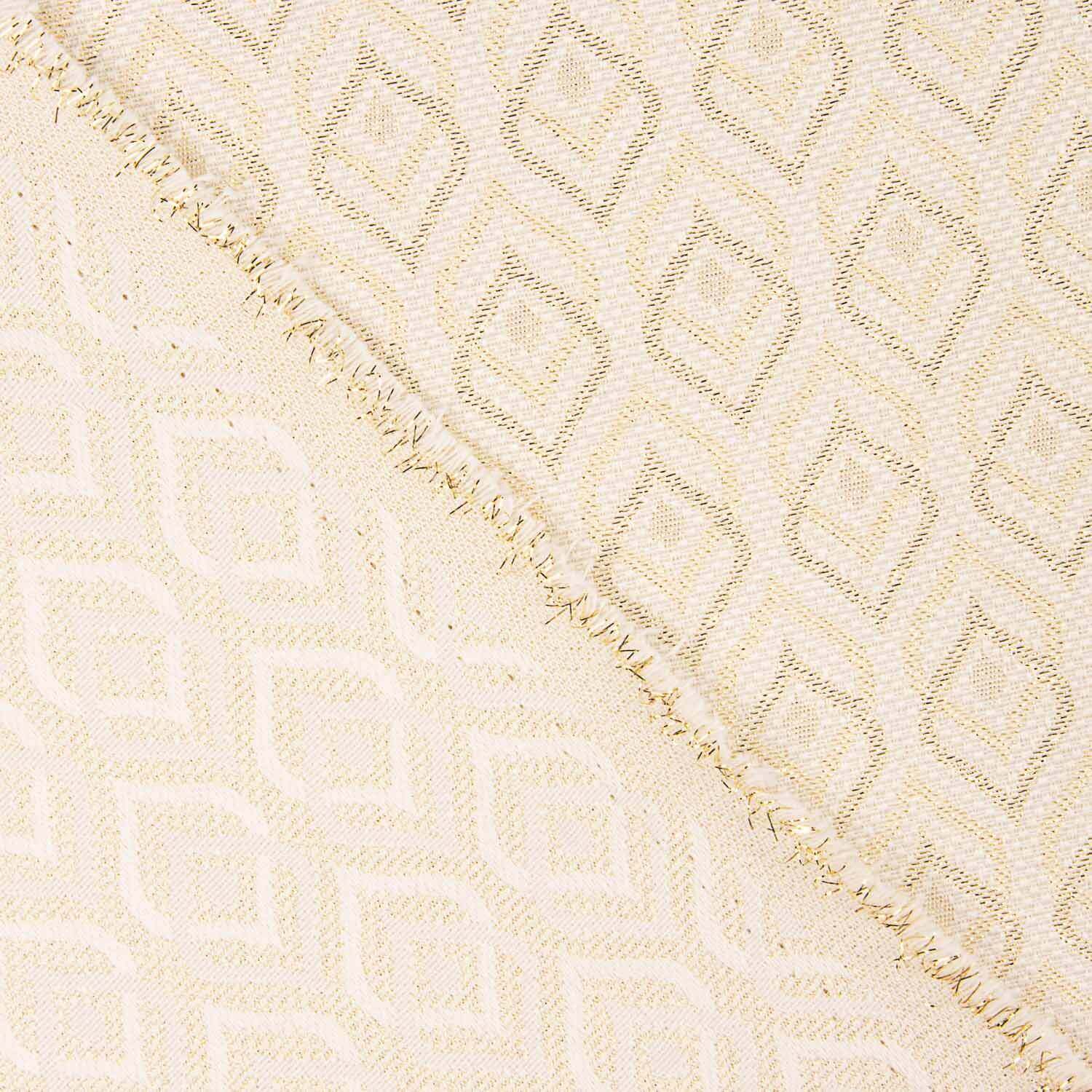 Jacquard-Leinwand Teardrop Lurex Ecru - Ribes y Casals