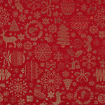 Jacquard-Leinwand Weihnachten Lurex Rot - Ribes y Casals