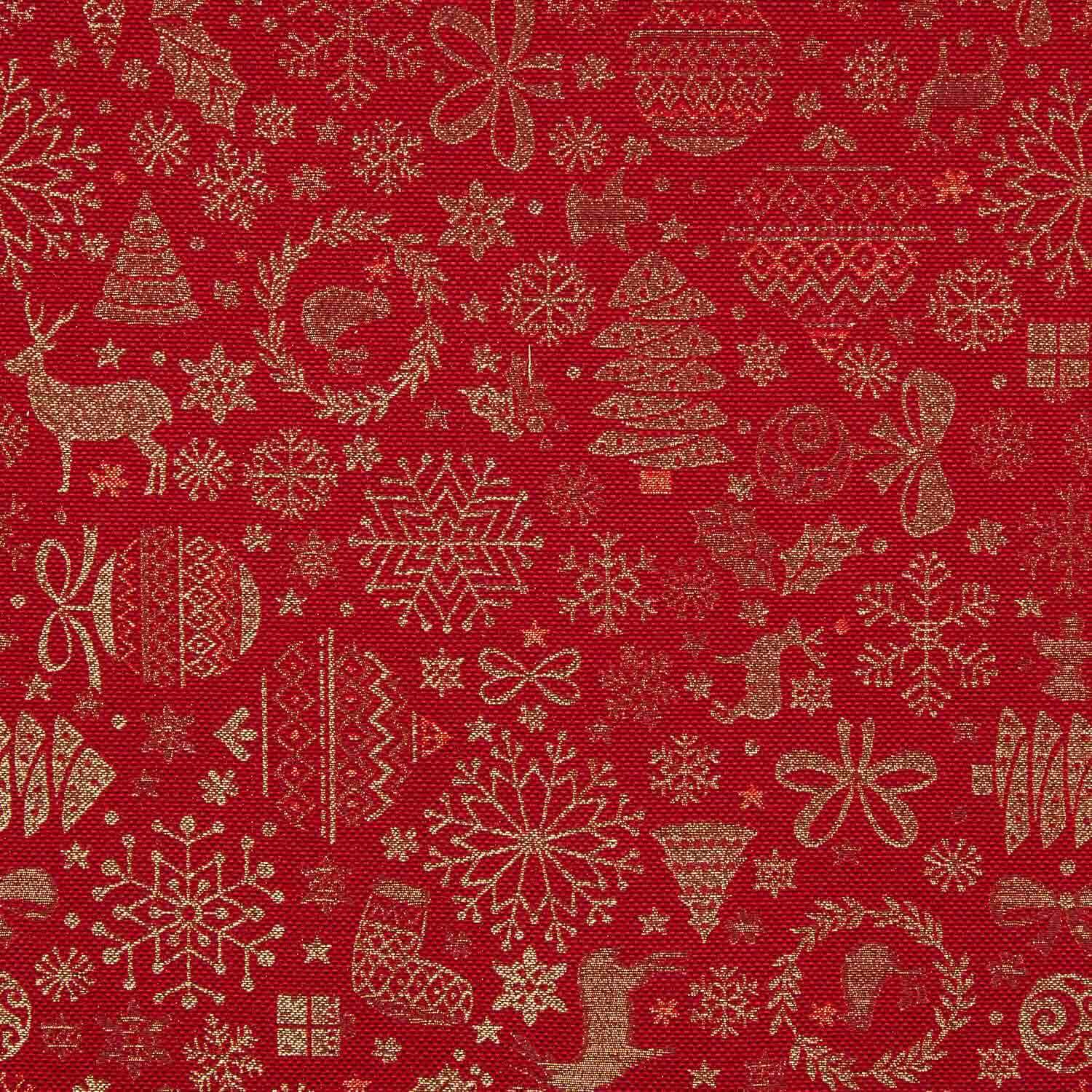 Jacquard-Leinwand Weihnachten Lurex Rot - Ribes y Casals