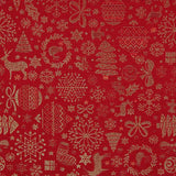 Jacquard-Leinwand Weihnachten Lurex Rot - Ribes y Casals
