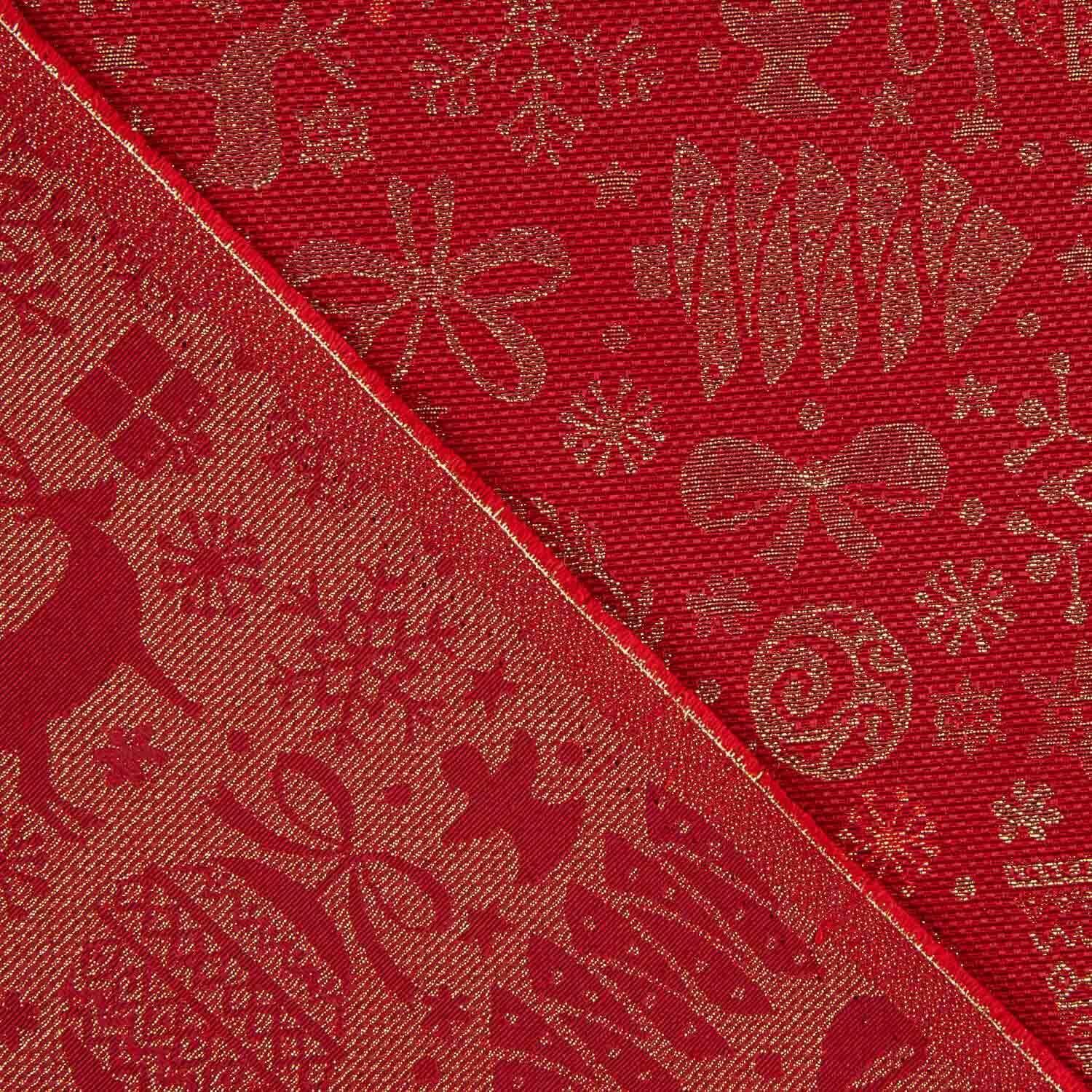 Jacquard-Leinwand Weihnachten Lurex Rot - Ribes y Casals