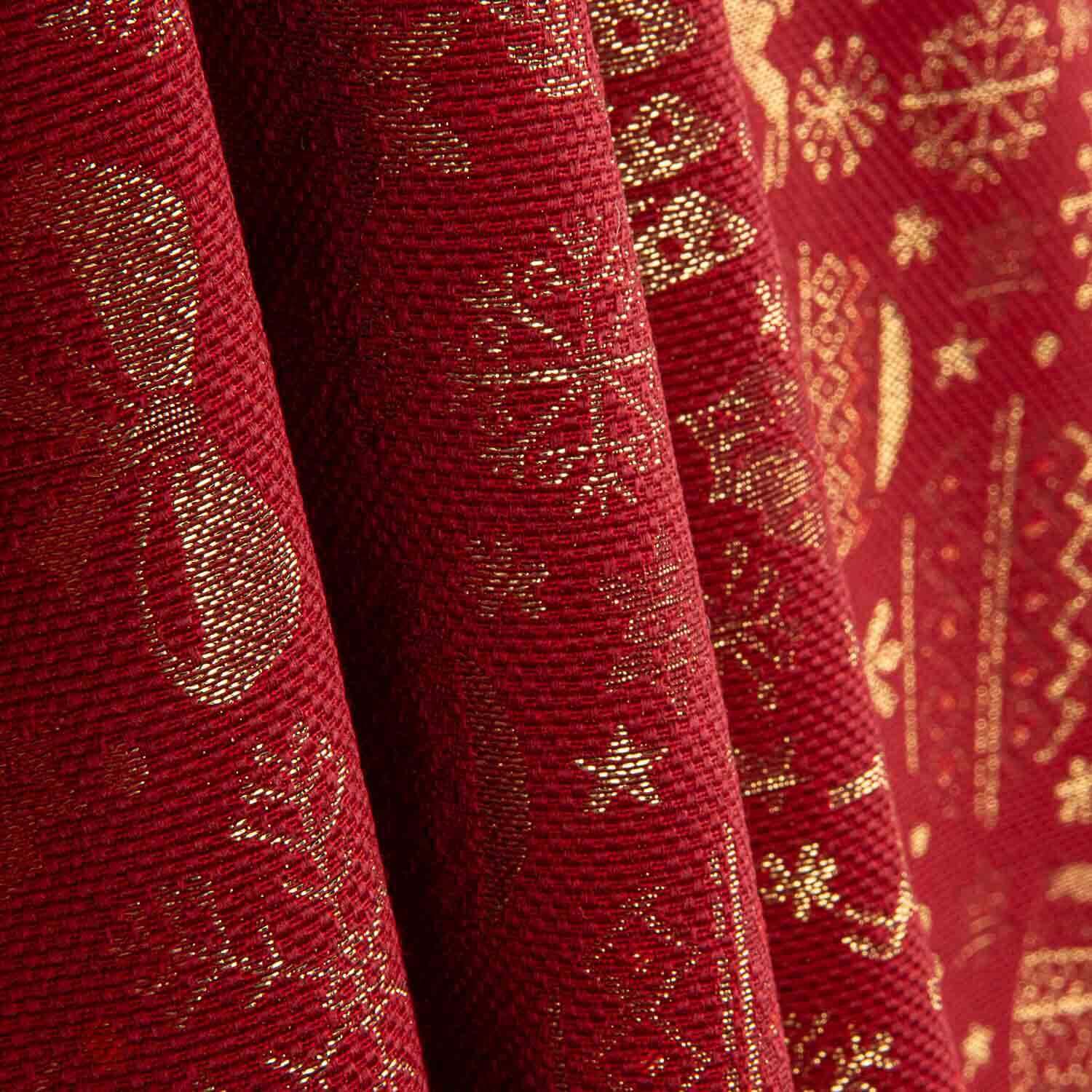 Jacquard-Leinwand Weihnachten Lurex Rot - Ribes y Casals