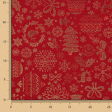 Jacquard-Leinwand Weihnachten Lurex Rot - Ribes y Casals