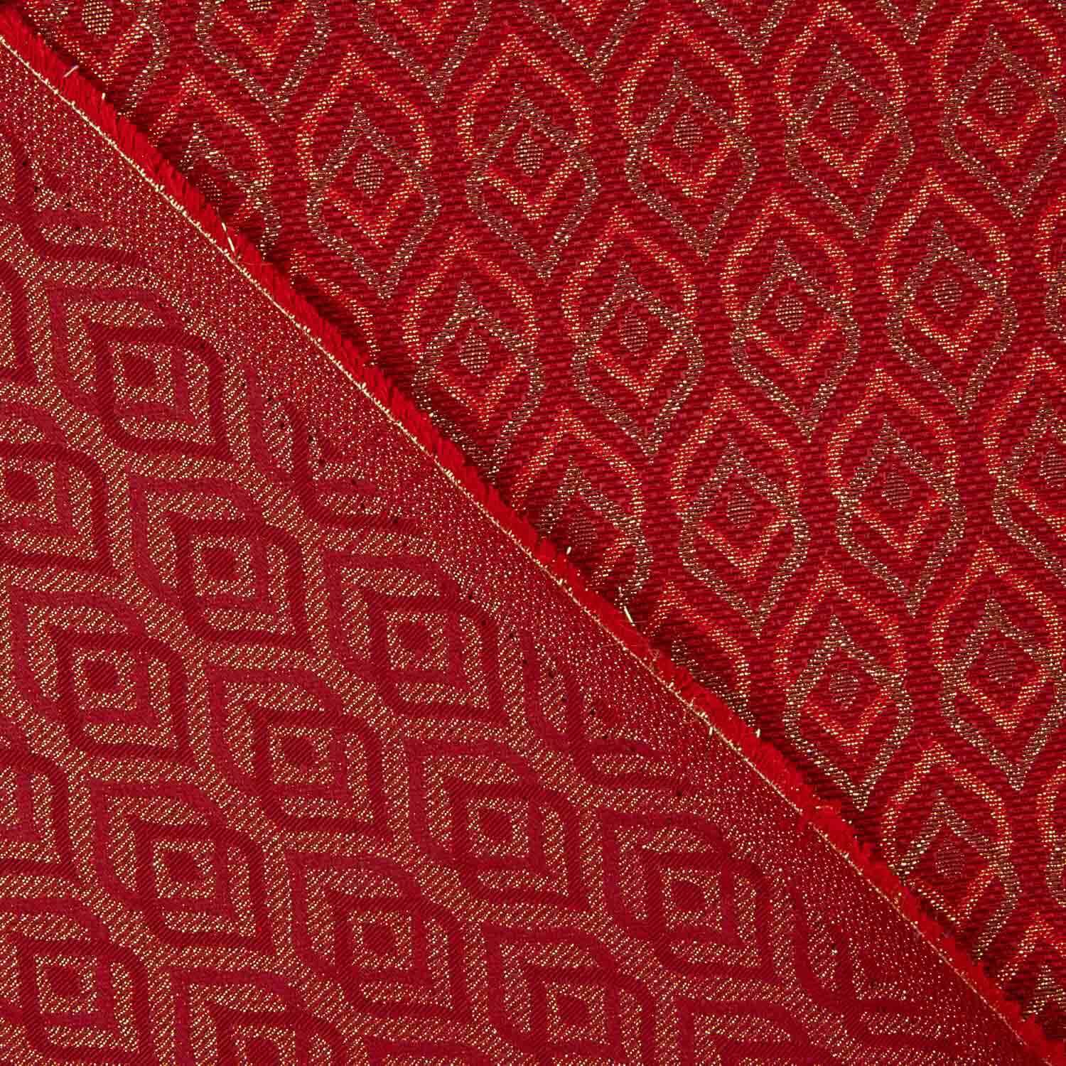 Roter Lurex Teardrop Jacquard Segeltuch Retal Lurex - Breite 280 cm - Ribes y Casals