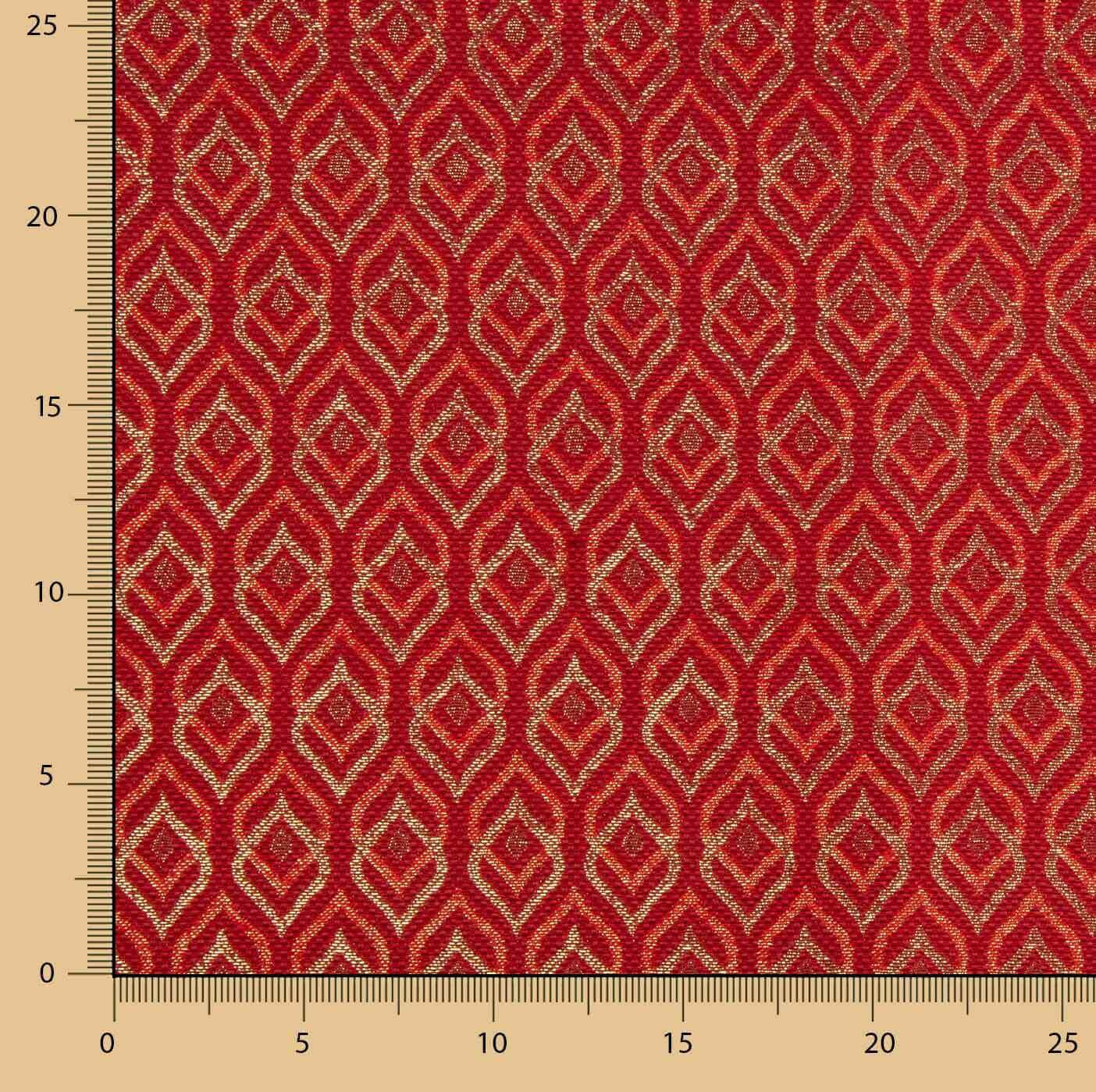 Roter Lurex Teardrop Jacquard Segeltuch Retal Lurex - Breite 280 cm - Ribes y Casals