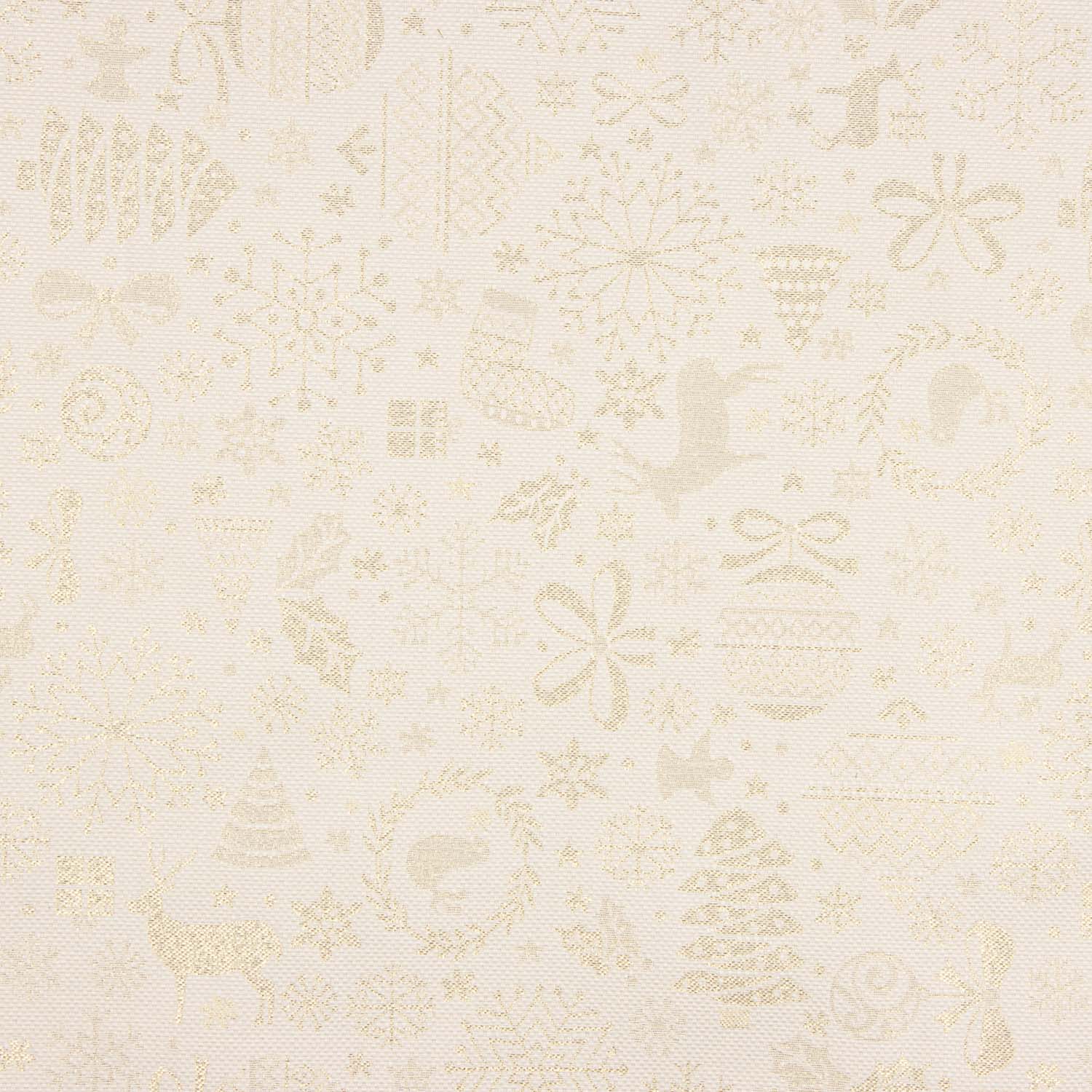 Jacquard-Leinwand Weihnachten Lurex Ecru - Ribes y Casals