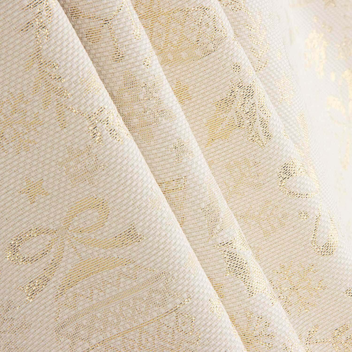 Jacquard-Leinwand Weihnachten Lurex Ecru - Ribes y Casals