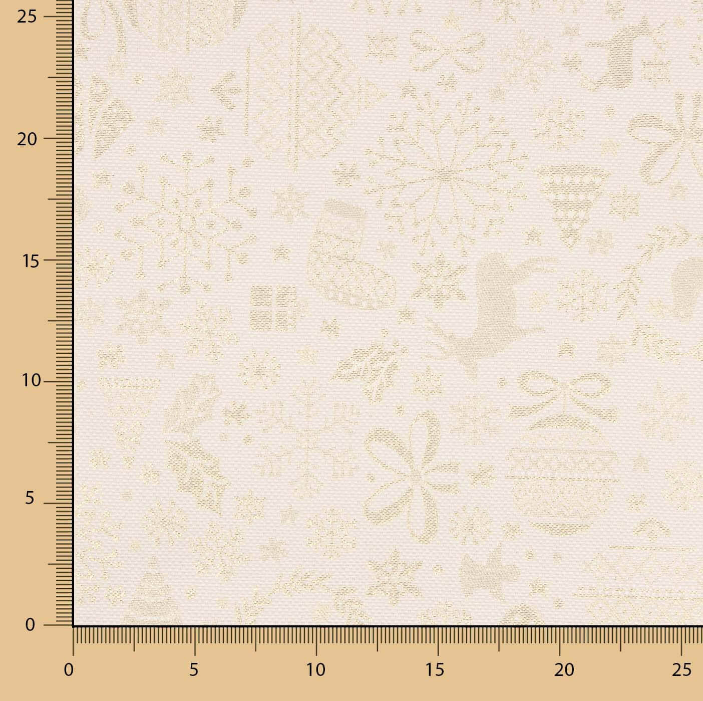 Jacquard-Leinwand Weihnachten Lurex Ecru - Ribes y Casals