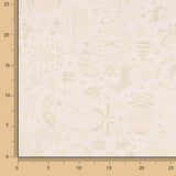 Jacquard-Leinwand Weihnachten Lurex Ecru - Ribes y Casals