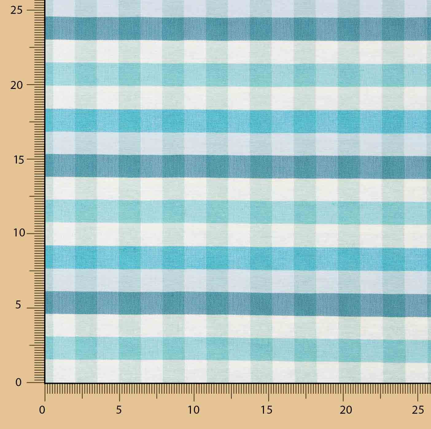 Blau Grünlich Blau Kariert Feinleinen - Ribes y Casals