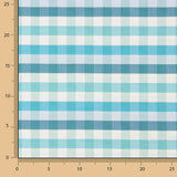 Blau Grünlich Blau Kariert Feinleinen - Ribes y Casals
