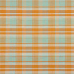 Orange und mintfarben karierte Feinleinwand - Ribes y Casals