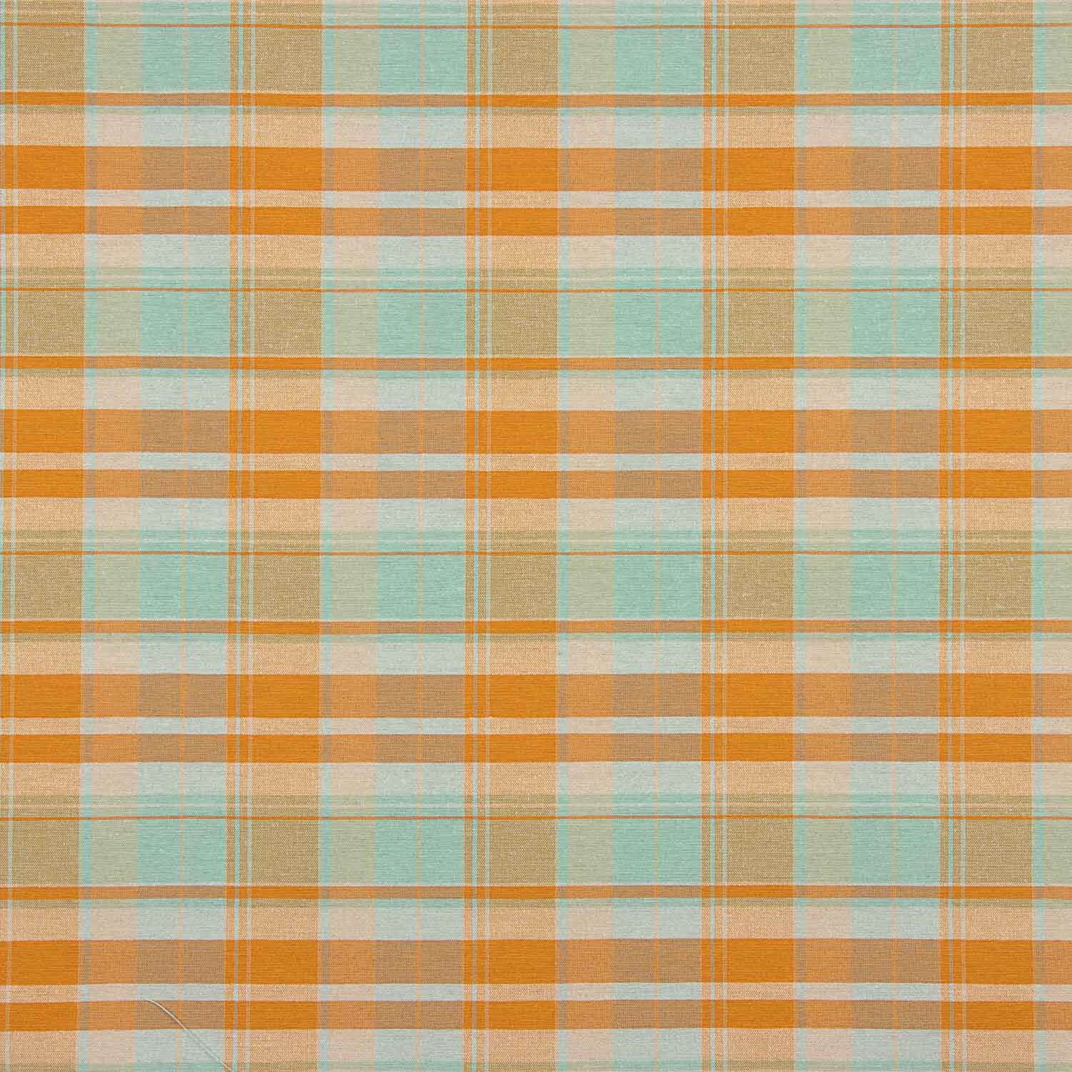 Orange und mintfarben karierte Feinleinwand - Ribes y Casals