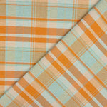 Orange und mintfarben karierte Feinleinwand - Ribes y Casals