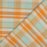 Orange und mintfarben karierte Feinleinwand - Ribes y Casals