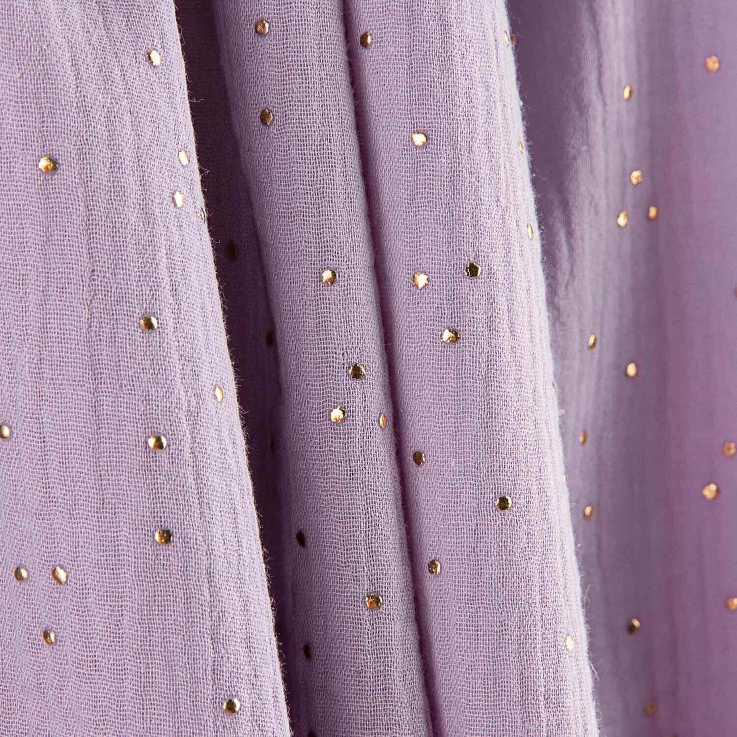Reststück Baumwoll-Lurex-Stoff „Constelación“ Helllila – Verschiedene Maße x Breite 140 cm - Ribes y Casals
