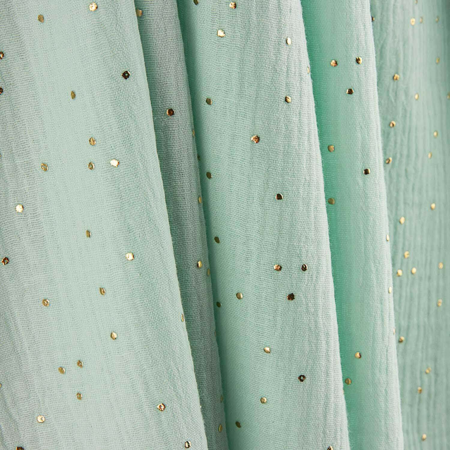 Bambula Baumwolle Lurex Konstellation Aqua Grün - Ribes y Casals