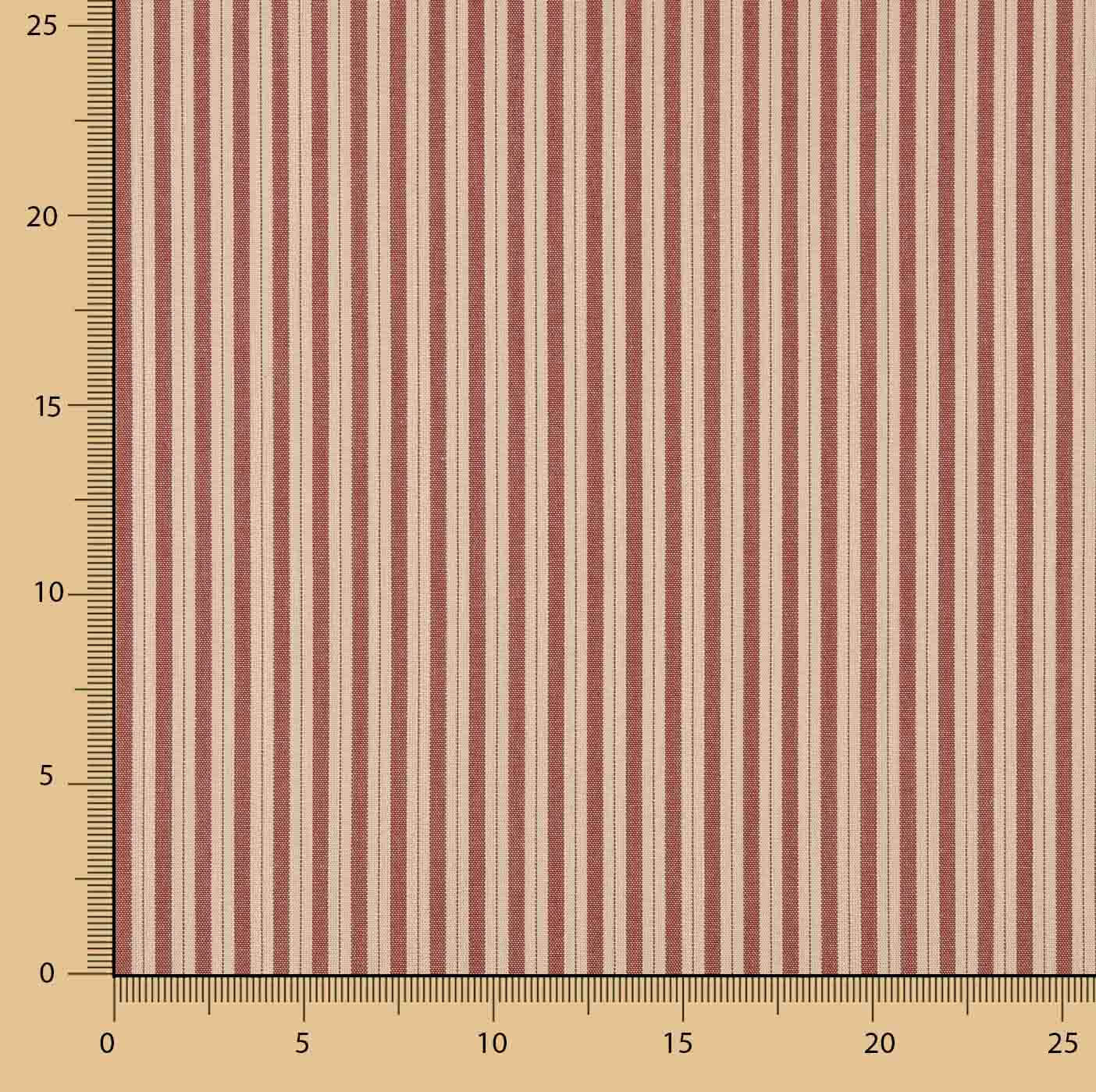 Flacher Stoffrest mit vertikalen Streifen in Granatrot und Beige – verschiedene Maße x Breite 140 cm - Ribes y Casals