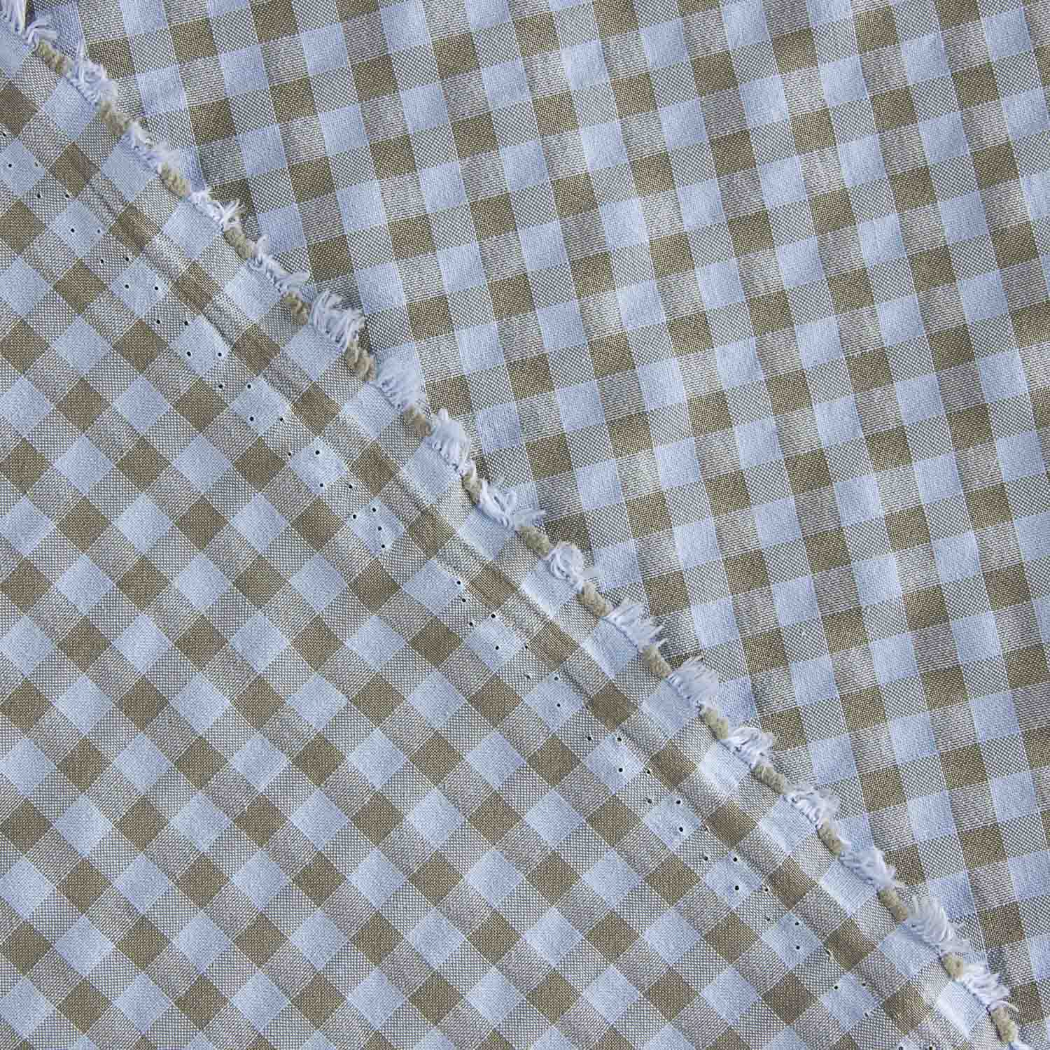Seersucker Vichy-Karos in Grün und Blau - Ribes y Casals