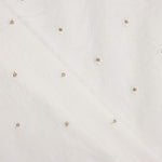 Weißer Baumwoll-Voile mit floraler Stickerei und goldenem Lurex - Ribes y Casals