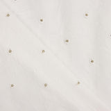 Weißer Baumwoll-Voile mit floraler Stickerei und goldenem Lurex - Ribes y Casals